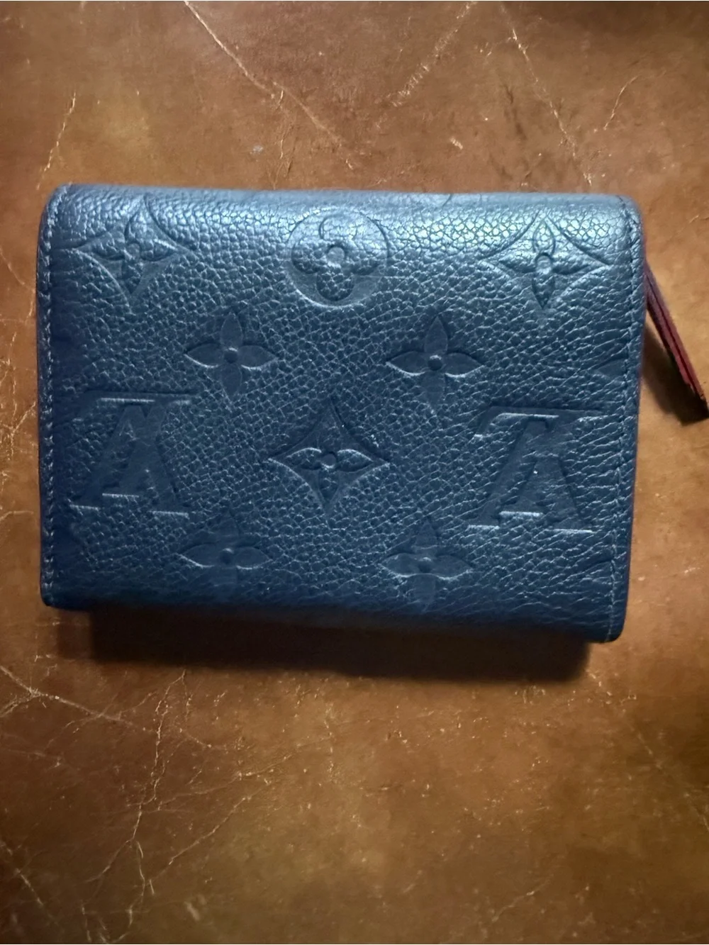 Louis Vuitton Dark Blue Embossed Envelope Wallet